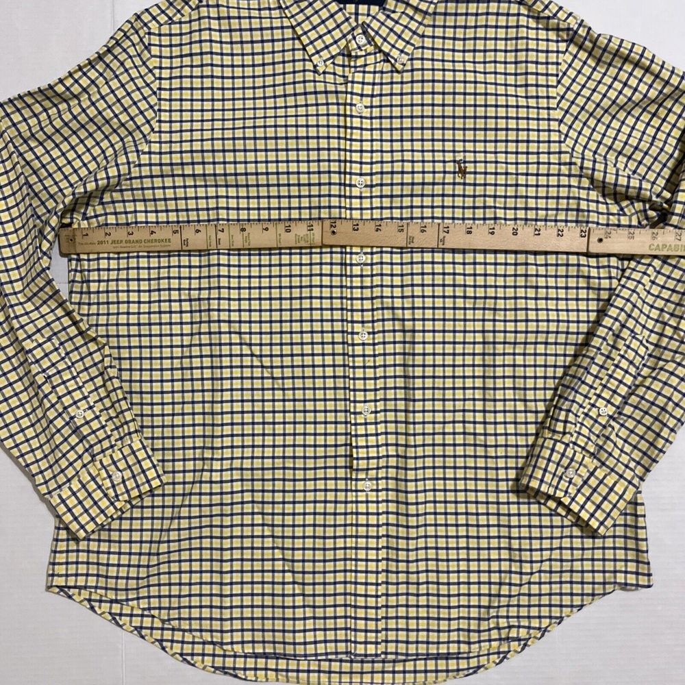 Polo Ralph Lauren Yellow Blue Plaid Oxford Button Down Shirt Sz 2XL Flesh Pony - Picture 5 of 12